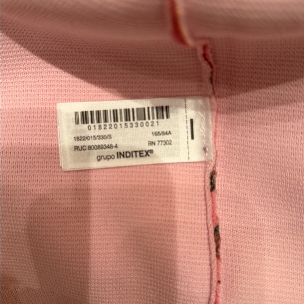 Zara Pink Floral Textured Knit Top Cardigan - Picture 6 of 6